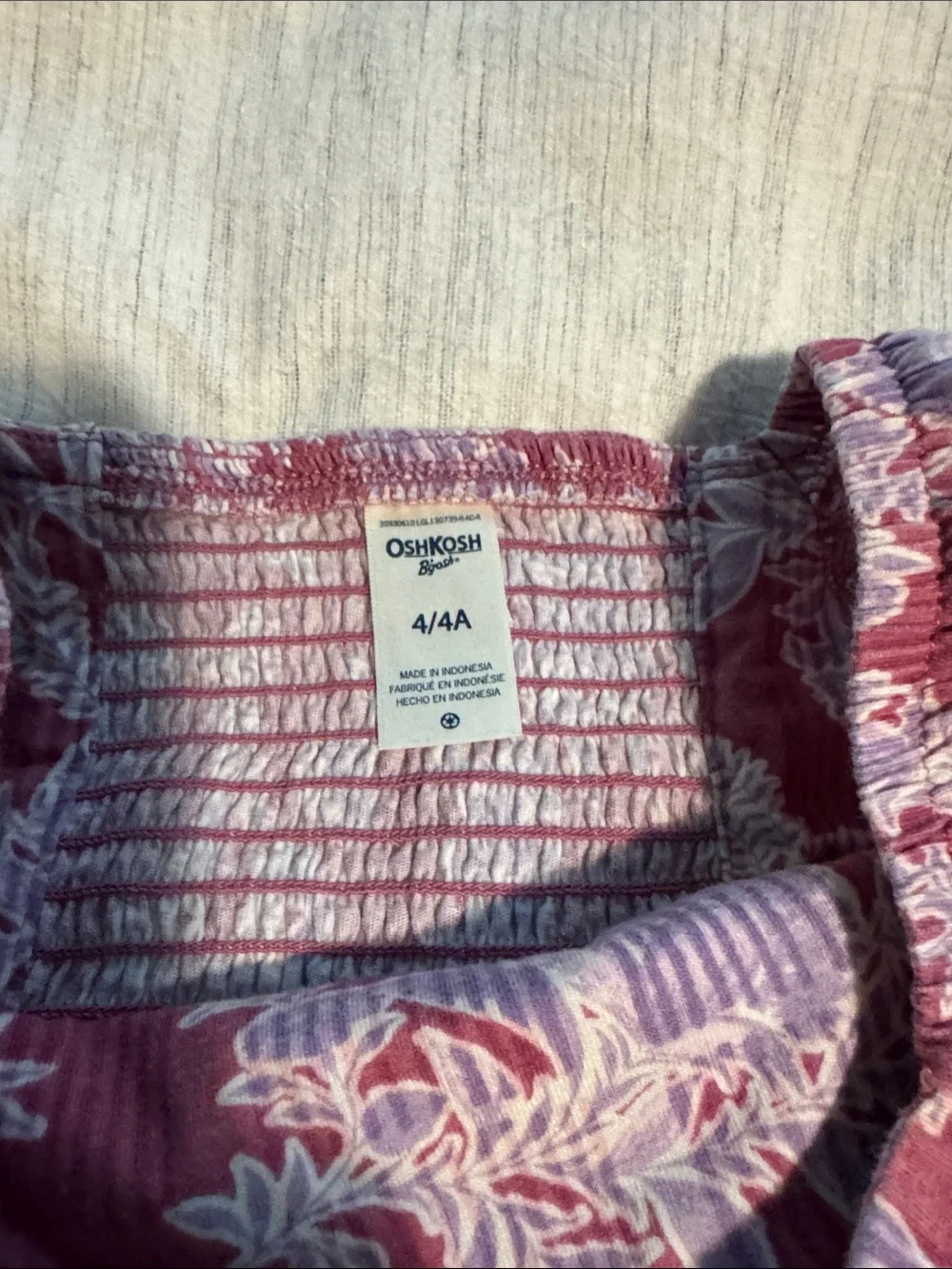 OshKosh B'gosh Mauve Floral Smocked Dress with Lavender Print